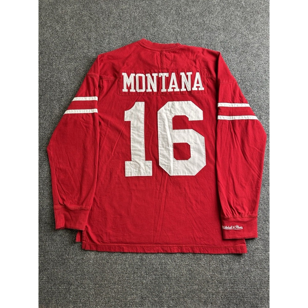 Men's Mitchell & Ness 49ers Joe Montana #16 Throwback Jersey, Size XL